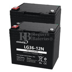 2 Baterias Scooter LG36-12N Movilidad  | GEL 12 Voltios 36 Amperios VT